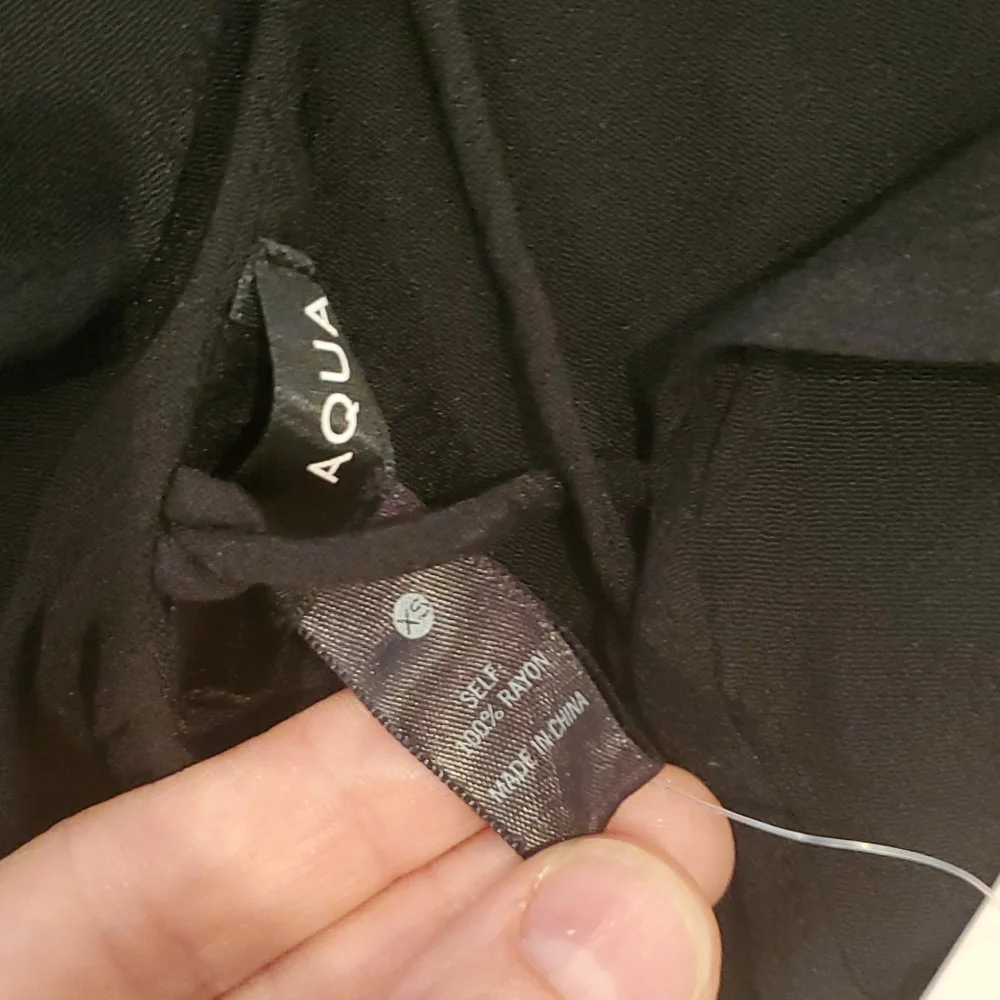 Aqua spaghetti strap laced in the back tank top - Picture 5 of 6
